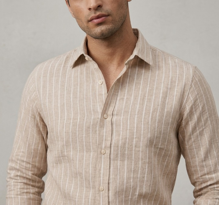 Beige Striped Shirt - Image 2